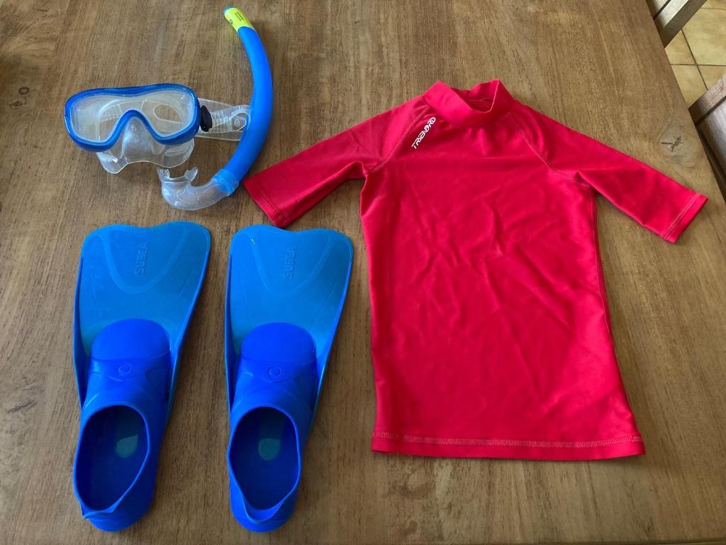 Lot enfant pour plongée/snorkeling, Enlèvement ou Envoi, Utilisé, Palmes de natation ou de plongée