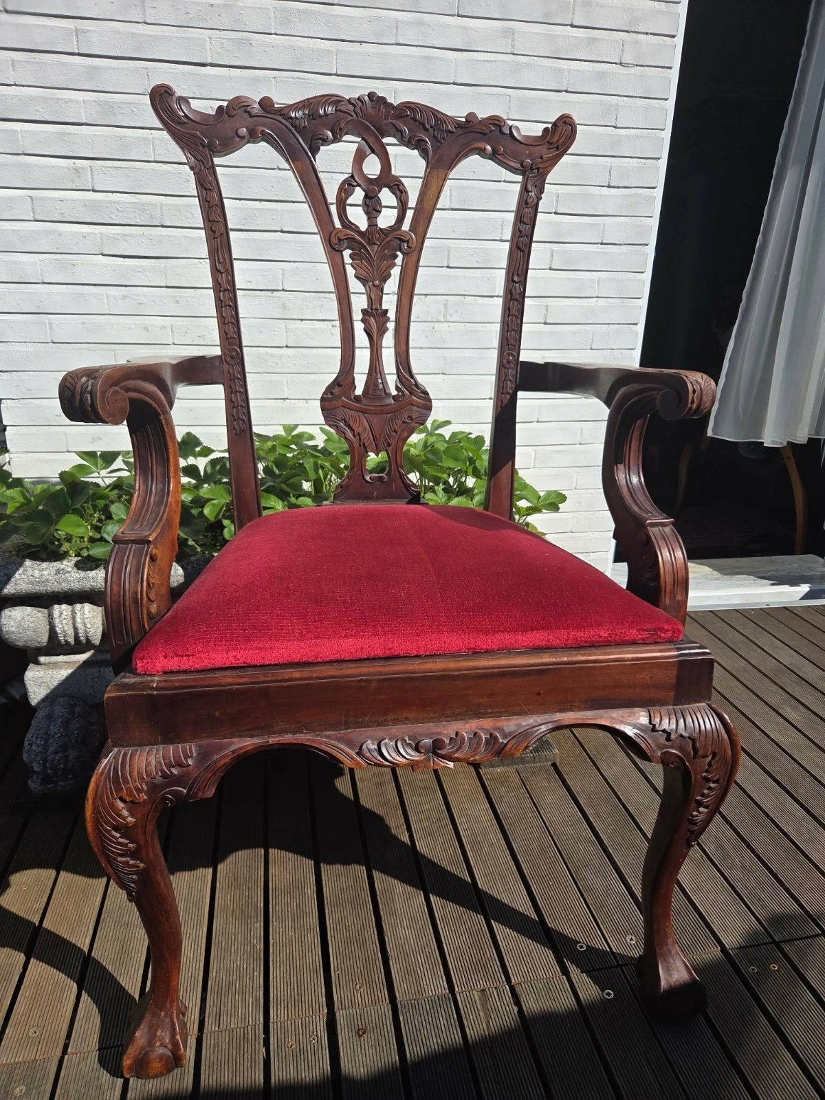 Prachtige eetkamerstoel met armleuningen, vervaardigd uit, Antiek en Kunst, Ophalen of Verzenden