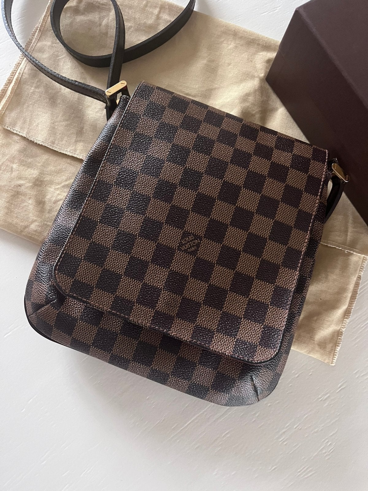 Louis Vuitton Mussette Salsa, Overige merken, Gebruikt, Bruin, Ophalen of Verzenden