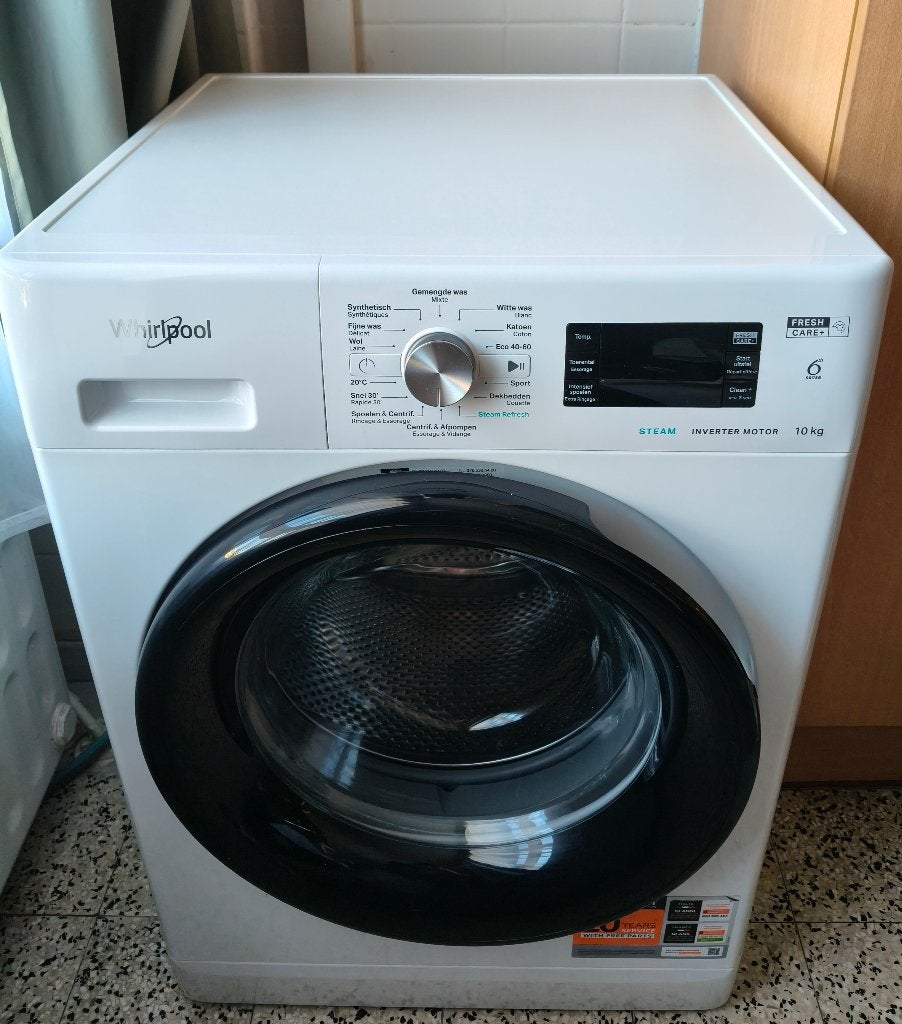 Whirlpool wasmachine, Ophalen, 1200 tot 1600 toeren, 8 tot 10 kg, Zo goed als nieuw
