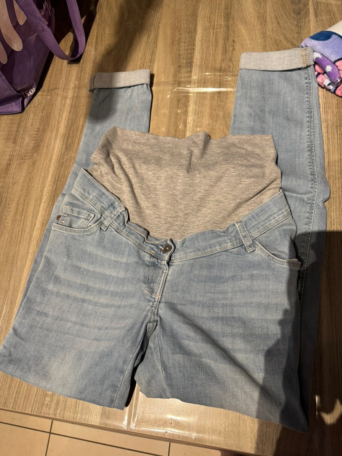 Zwangerschapsbroek, Kleding | Dames, Zwangerschapskleding, Ophalen, Blauw, Zo goed als nieuw, Maat 36 (S)