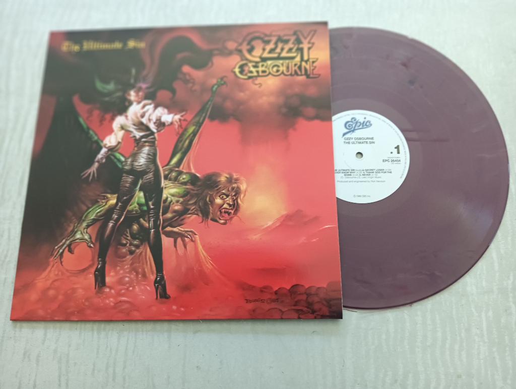 Lp The Ultimate Sin d'Ozzy Osbourne - violet marbré, Pochette photo, Enlèvement ou Envoi, Comme neuf
