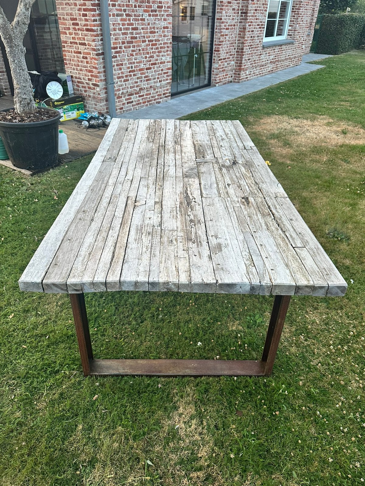 Tafel voor buiten of binnen, Jardin & Terrasse, Tables de jardin, Enlèvement, Utilisé, Rectangulaire, Autres matériaux