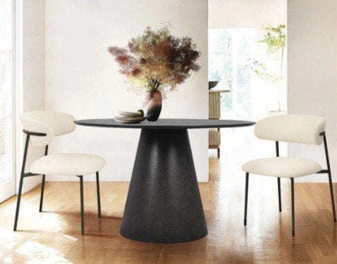 Nieuwe ronde zwarte tafel (120cm)met metalen poot, Ophalen, Rond, Nieuw, 75 cm of meer