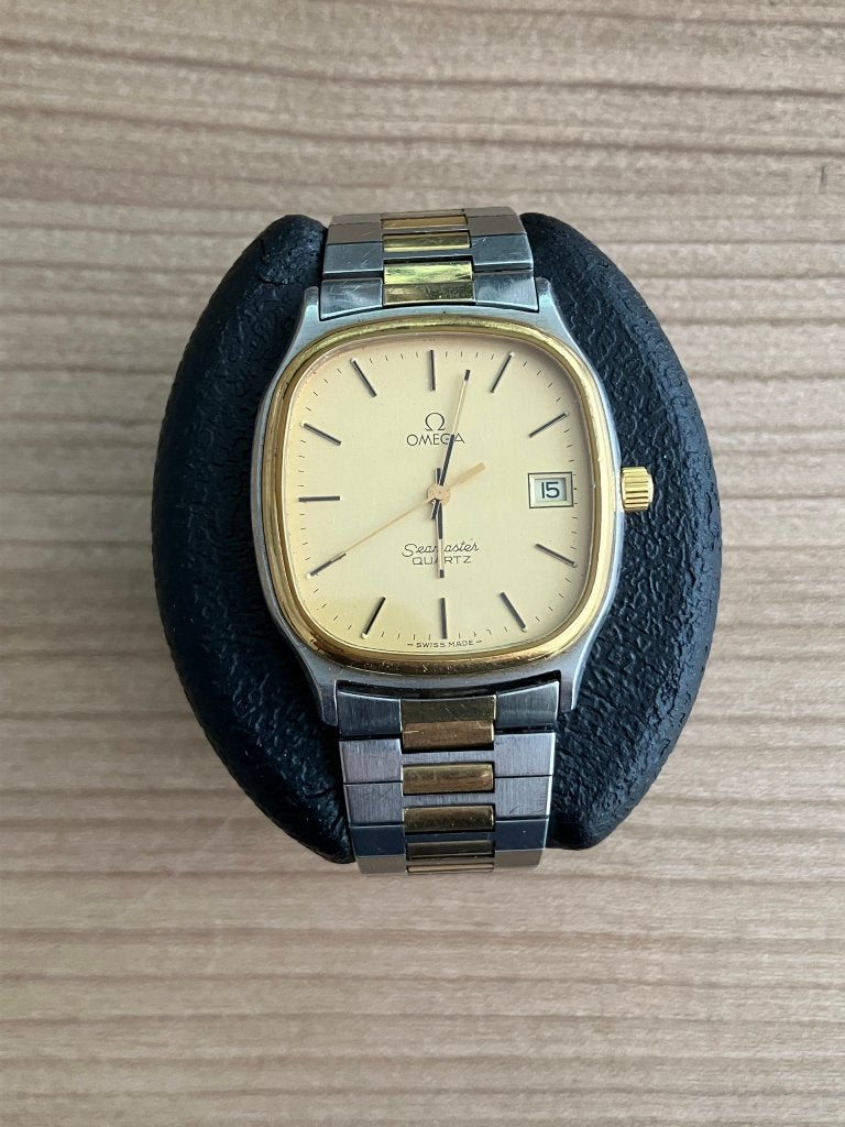Omega Seamaster Quartz (Cal. 1342) met staal / goud armband, Staal, Gebruikt, Polshorloge, Ophalen of Verzenden