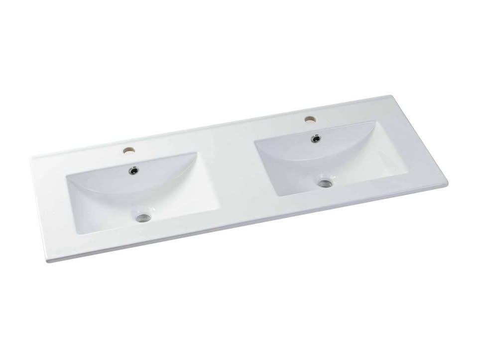 Dubbele witte keramische wastafel, Bricolage & Construction, Sanitaire, Enlèvement, Neuf, Lavabo