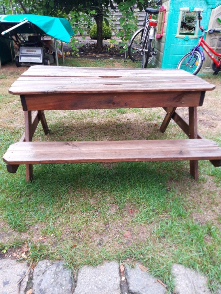 Kinderpicknicktafel, Gebruikt, Rechthoekig, Hout, Ophalen