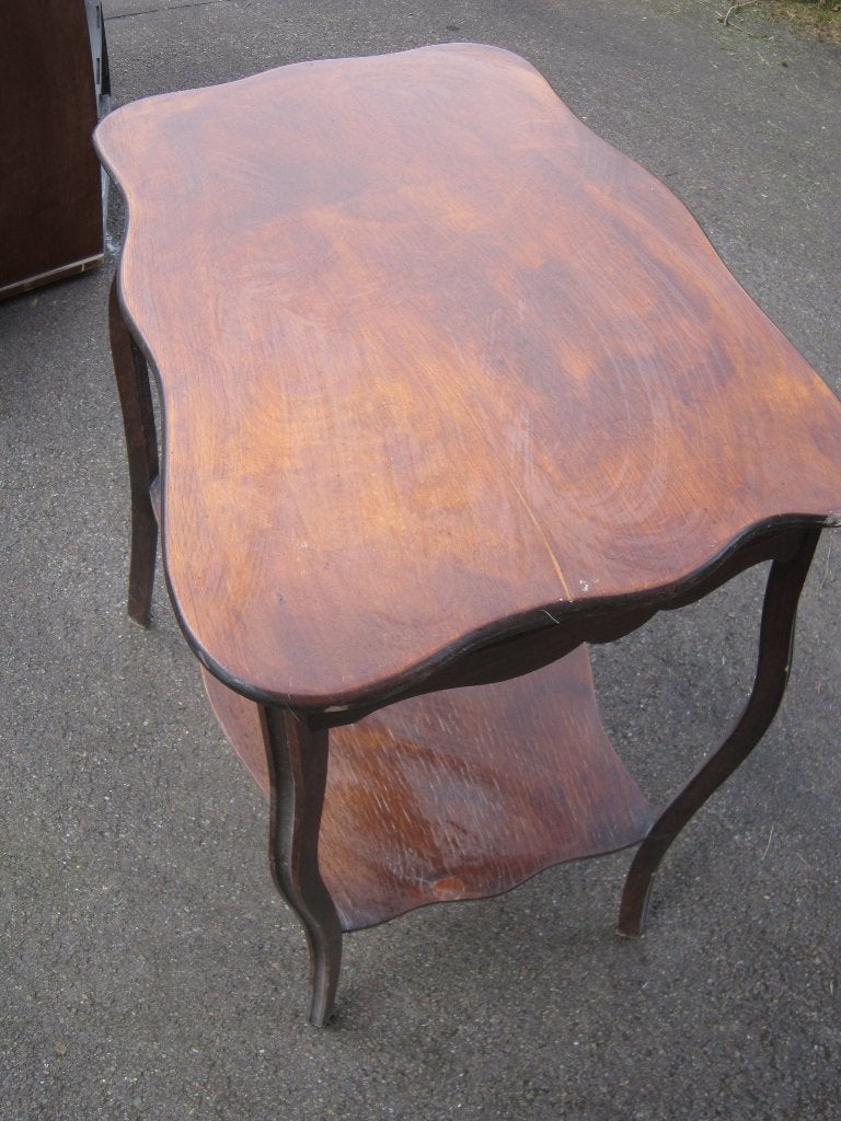 Petite table de salon ancienne 2 tablettes Adam D, Maison & Meubles, Tables | Tables de salon, Enlèvement, Utilisé, Chêne