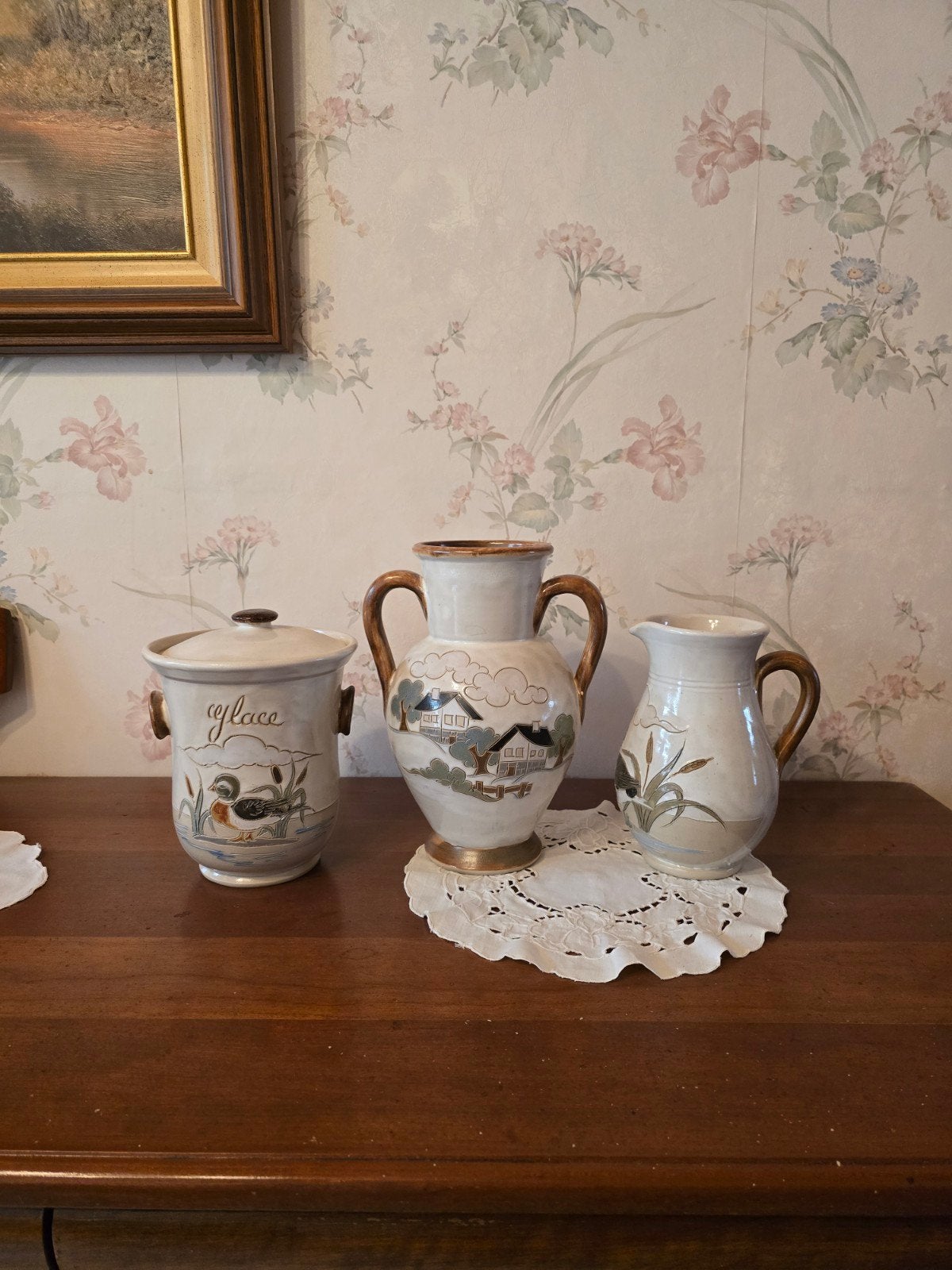 Set van 3 decoratieve potten gesigneerd Lardinois, Ophalen