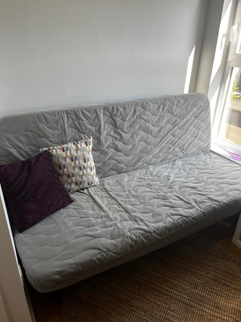 Slaapbank., Ophalen, 90 cm, Grijs, Zo goed als nieuw