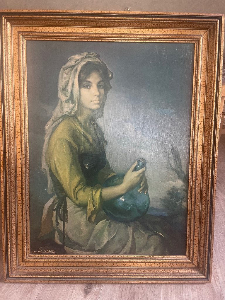 Tableau ancêtres, Portrait ou Personnes, Signé, Enlèvement, Technique mixte