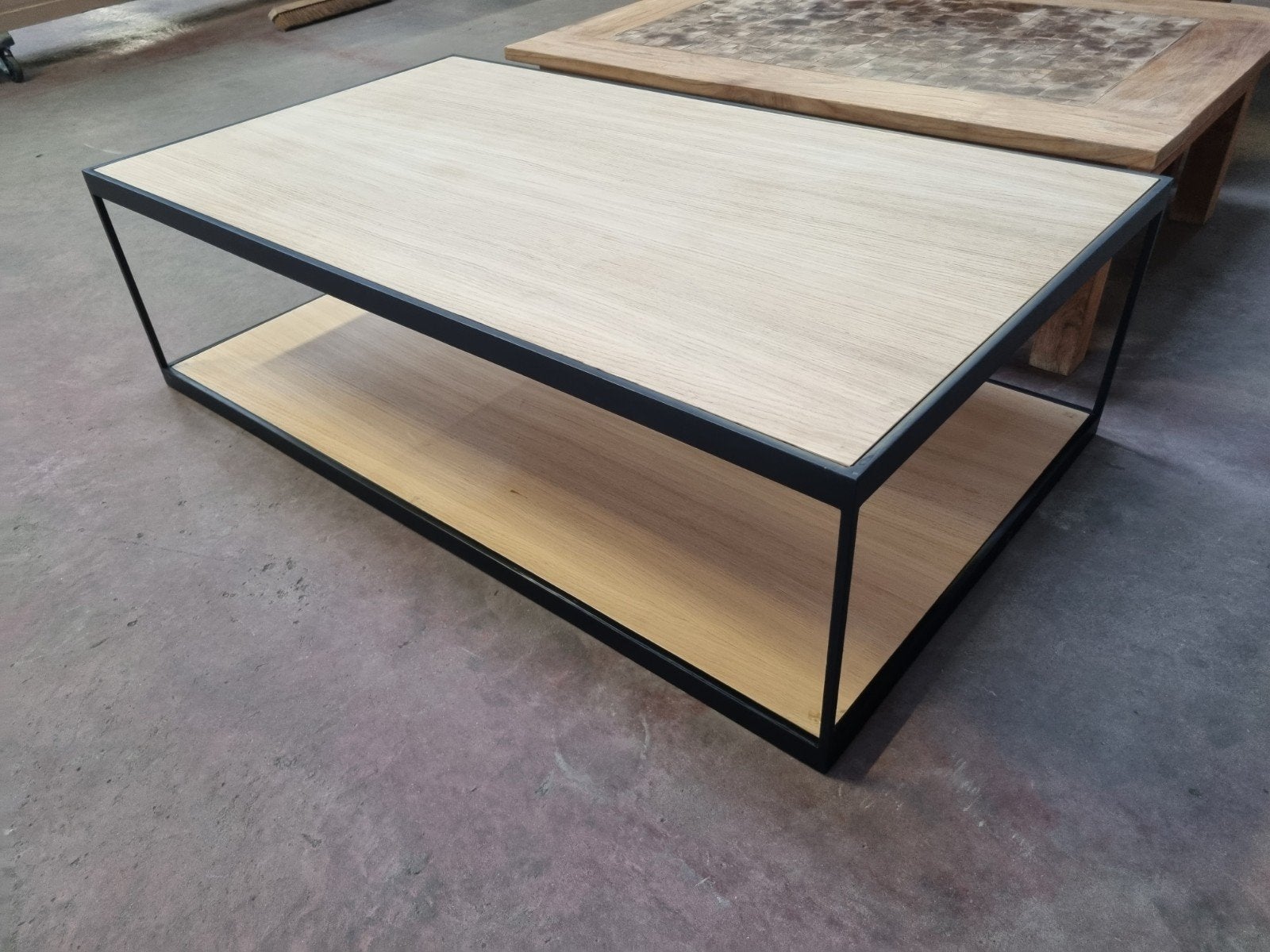 table basse flamant ART en chêne :, Maison & Meubles, 100 à 150 cm, ., Chêne, Comme neuf