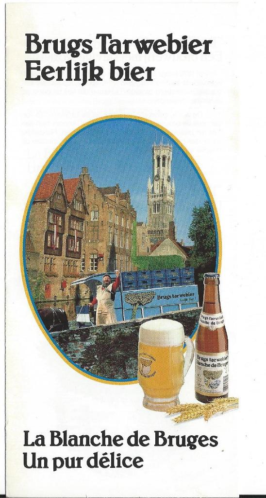 Brugs tarwebier folder jaren80/90, Ophalen of Verzenden, Gebruikt