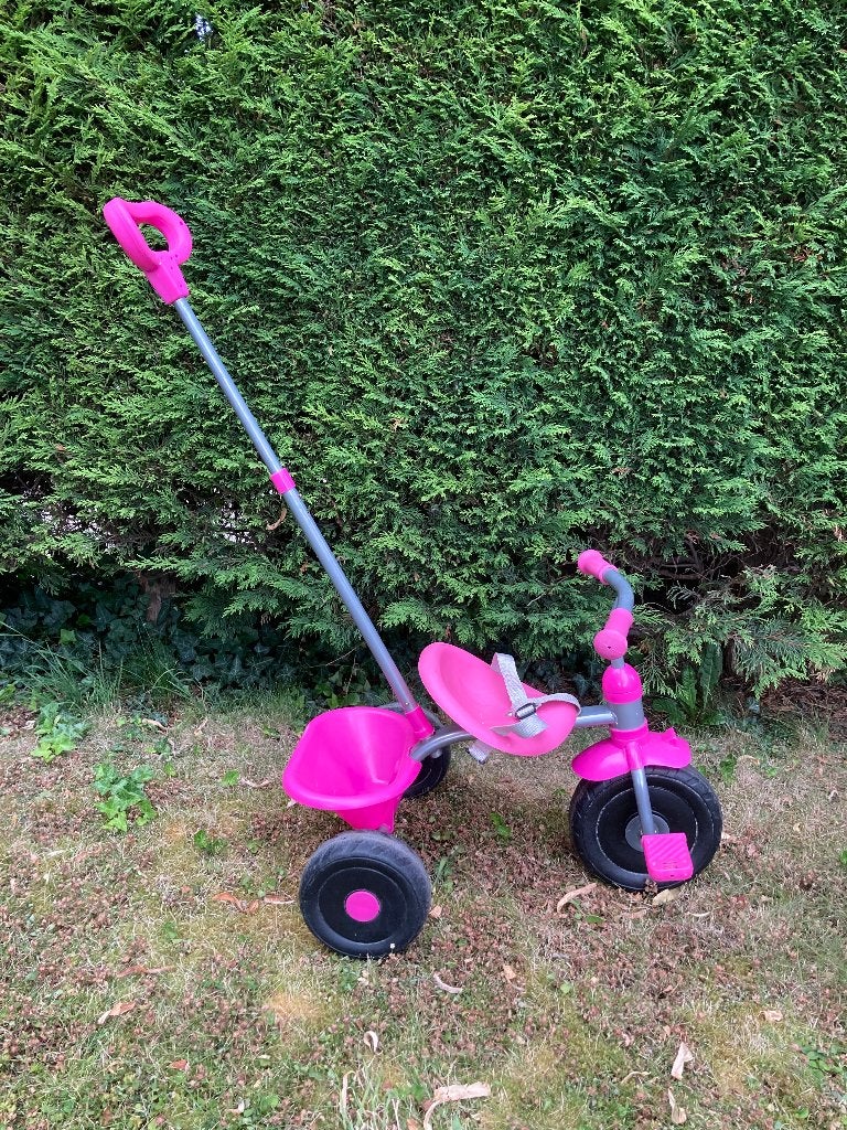 Tricycle évolutif avec tige de poussée, rose, Enlèvement, Utilisé, Tige de poussée