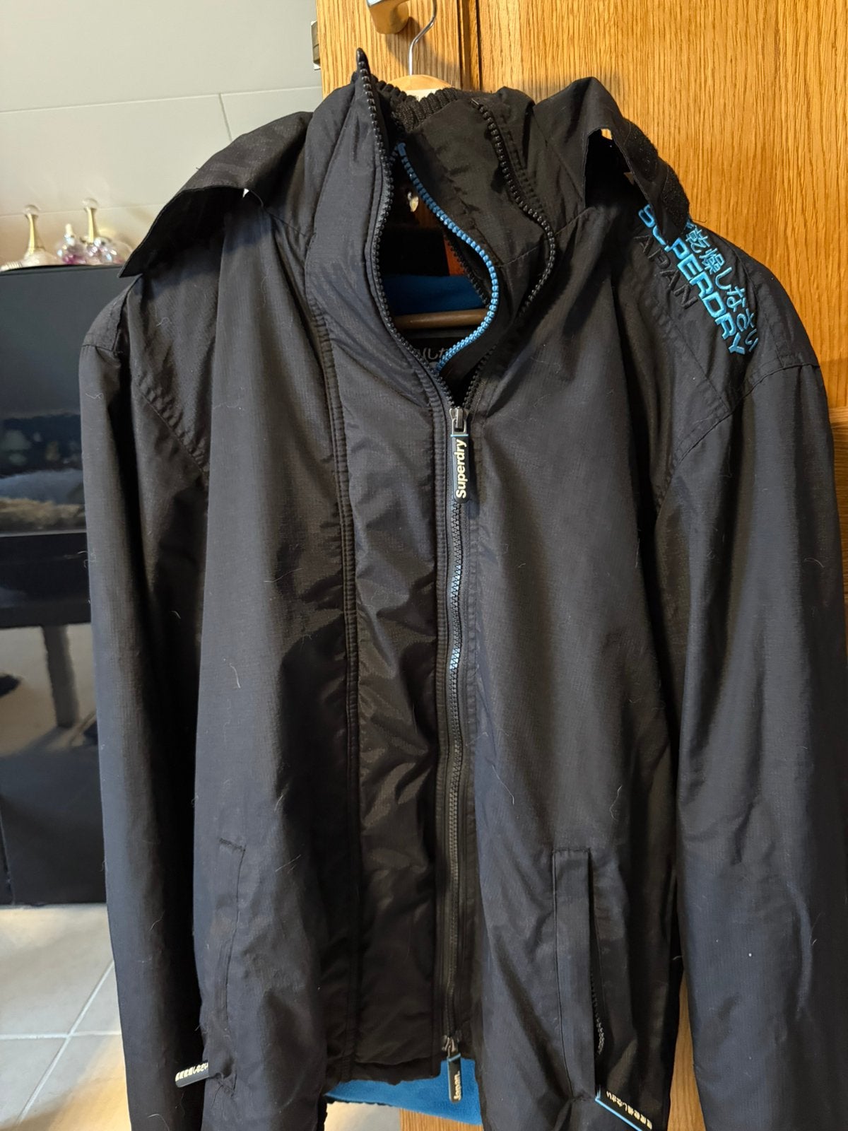 Superdry Jas heren, Ophalen, Gedragen, Maat 52/54 (L), Blauw