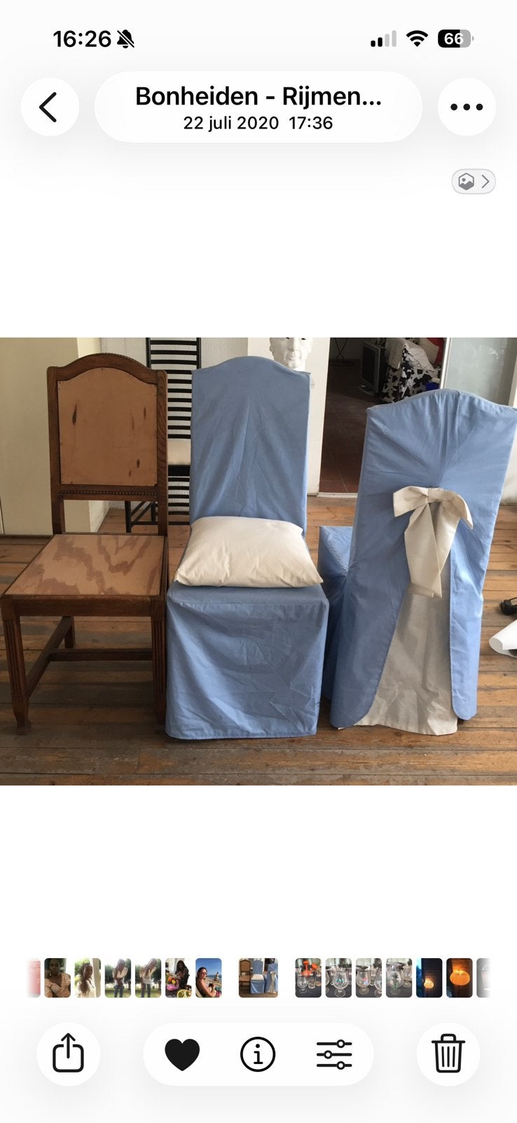 Set van 6 stoelen met hoezen, Antiquités & Art, Antiquités | Meubles | Chaises & Canapés, Enlèvement