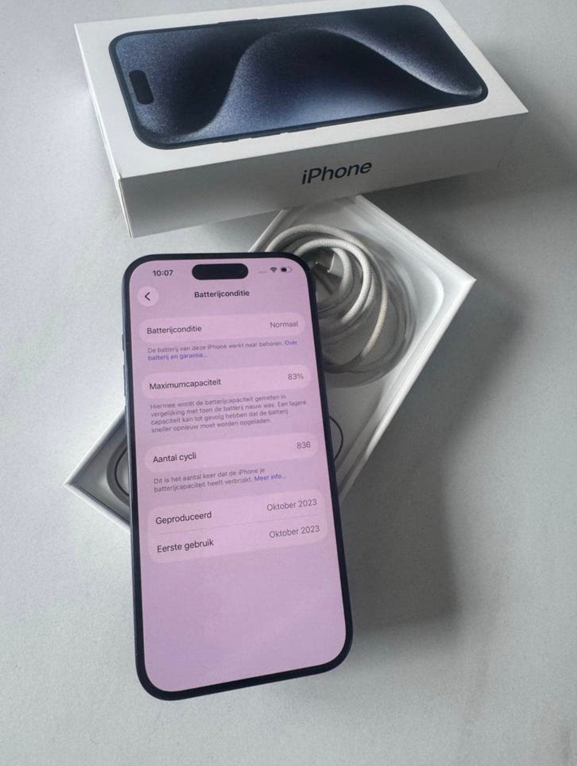 iPhone 15 Pro Titanium Blauw - 128GB, Telecommunicatie, Mobiele telefoons | Apple iPhone, 83 %, 128 GB, Blauw, Ophalen of Verzenden