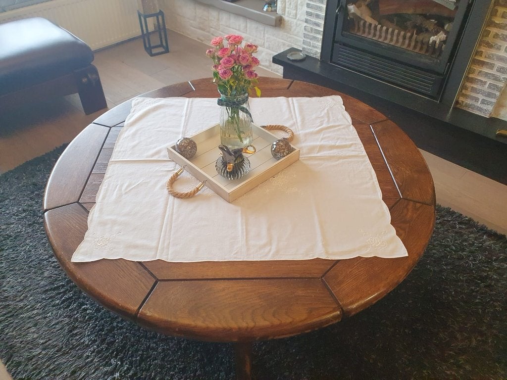 Salontafel, Maison & Meubles, Tables | Tables de salon, Enlèvement, Comme neuf, Rond, Chêne