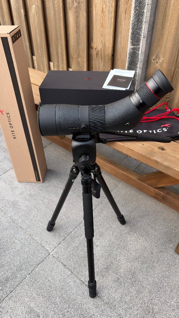 Kite Optics telescoop + Statief, Audio, Tv en Foto, Optische apparatuur | Telescopen, Zo goed als nieuw, Lenzentelescoop (refractor)