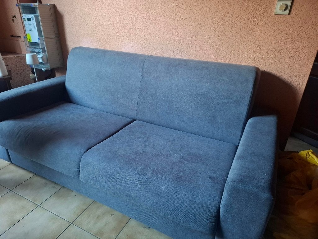 zetelbed, Ophalen, Gebruikt, Blauw, Tweepersoons