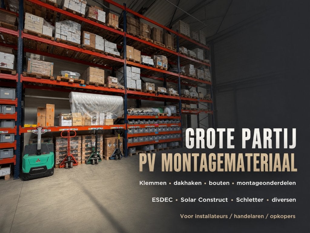 Grote partij PV montagemateriaal / omvormers / restvoorraad, Ophalen of Verzenden