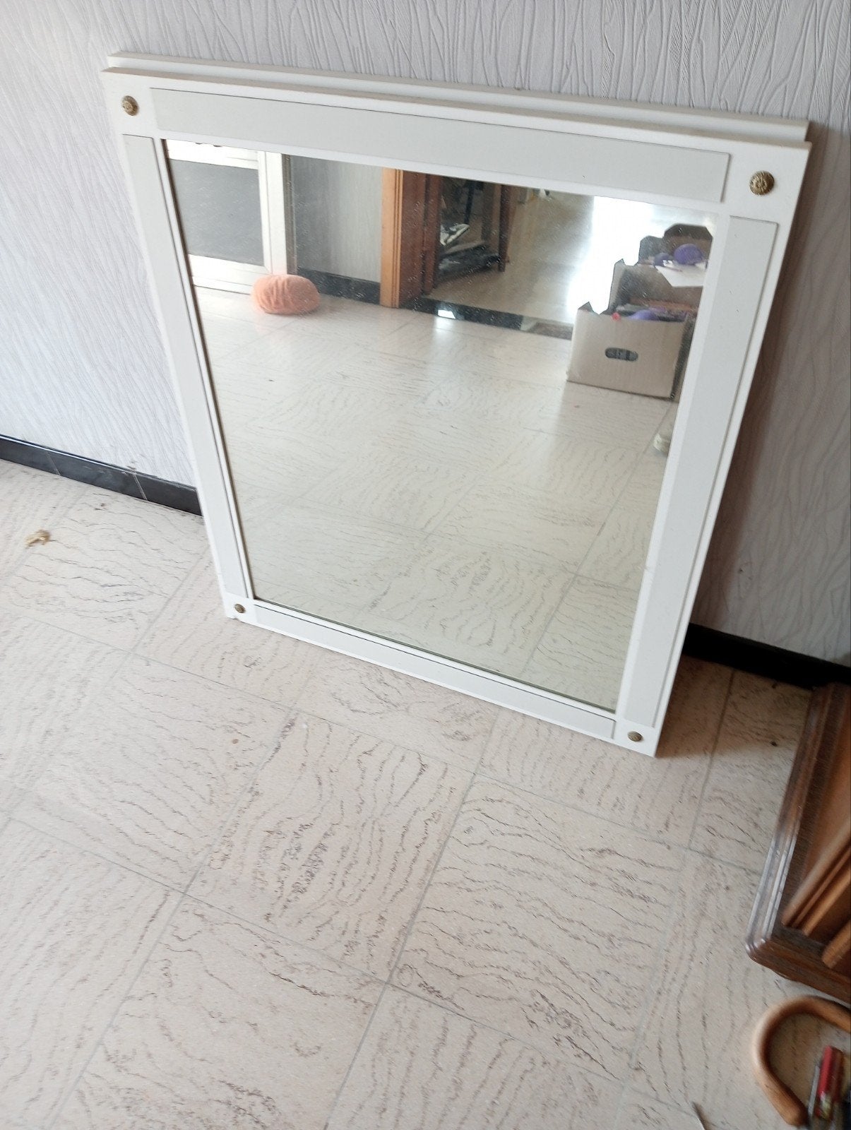 deux miroirs blancs des années 70, Maison & Meubles, Accessoires pour la Maison | Miroirs, Enlèvement