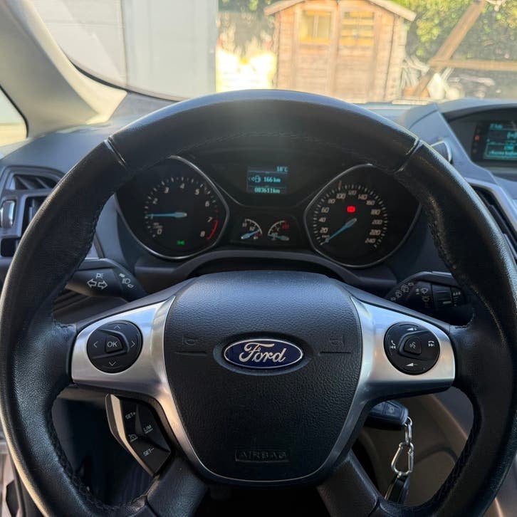 Ford C-Max 1.0 EcoBoost 2 jaar keuring km 080611, Auto's, Voorwielaandrijving, Euro 5, Stof, Zwart