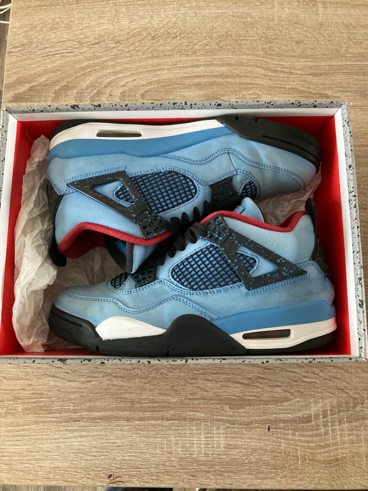 Nike jordan 4 travis scott, Enlèvement ou Envoi, Porté, Bleu, Baskets