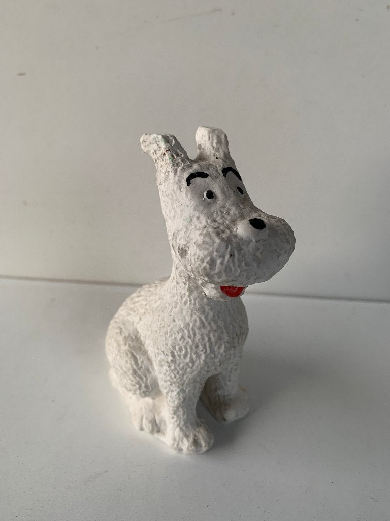 STRIPFIGUUR KUIFJE: STENEN BEELDJE BOBBIE, Ophalen of Verzenden, Kuifje, Zo goed als nieuw, Beeldje of Figuurtje