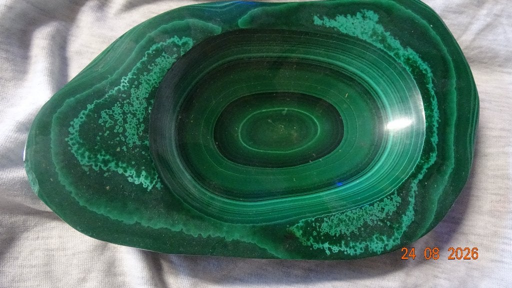 grosse pierre malachite  vide poche, Antiquités & Art, Fait main, Afrique, Matériau naturel, Vert