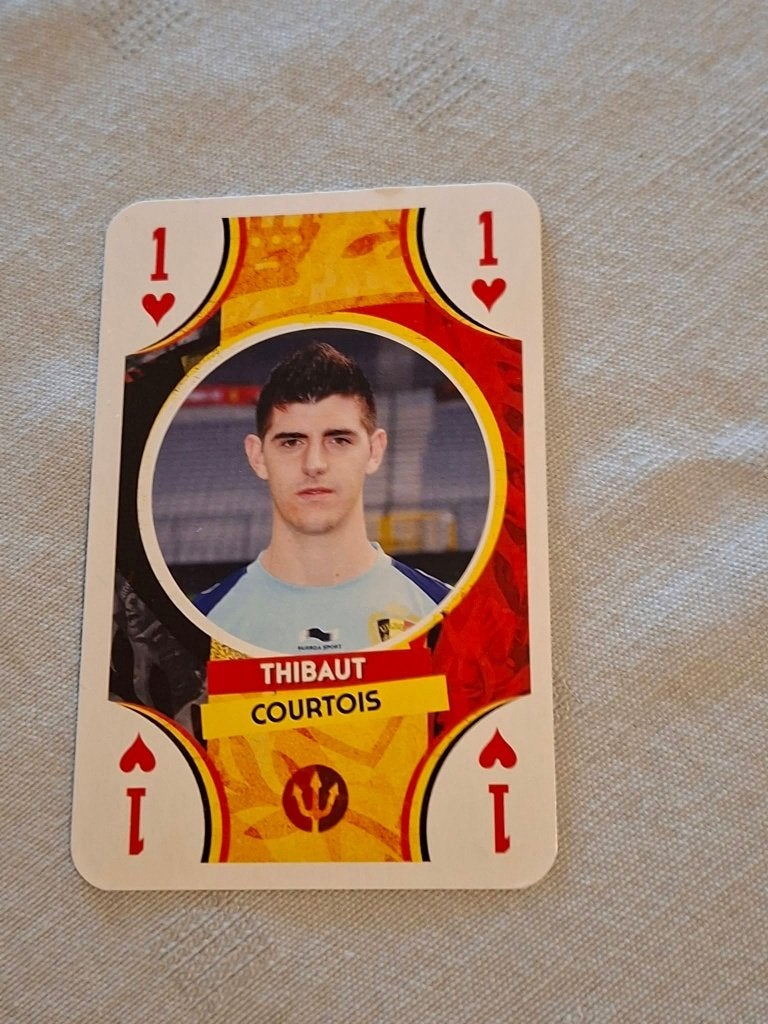 Speelkaart : Thibaut Courtois / Rode Duivels, Ophalen of Verzenden, Zo goed als nieuw, Spelerskaart