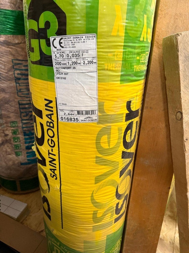 Rouleau d’isolant Isover Saint-Gobain – 1200x2200, Bricolage & Construction, Neuf, Laine de verre, Enlèvement, Isolation de sol