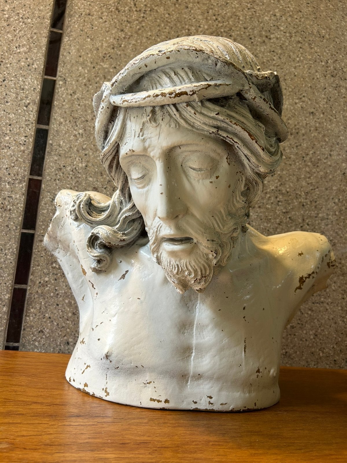 Buste de Jésus Christ en plâtre de la période 1900-1930, Enlèvement, Utilisé