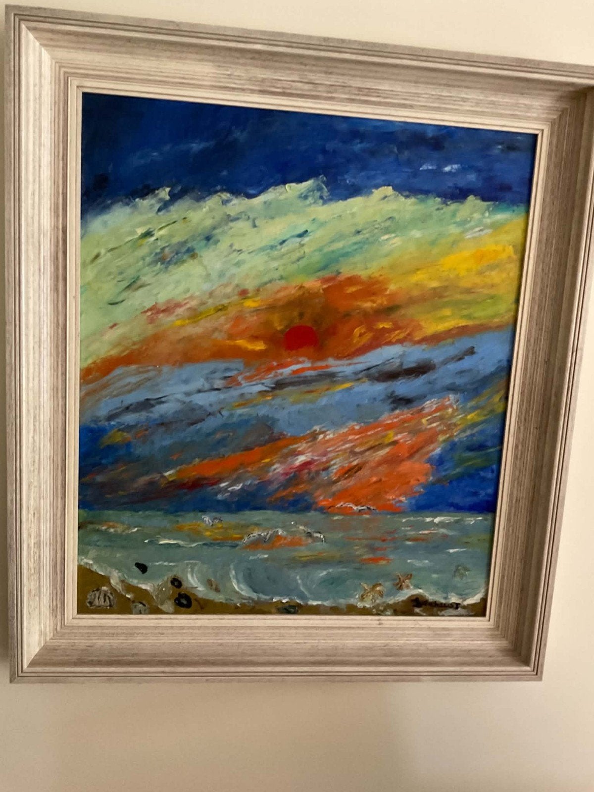 Peinture à l'huile expressionniste « Danse du soleil avec la, Enlèvement
