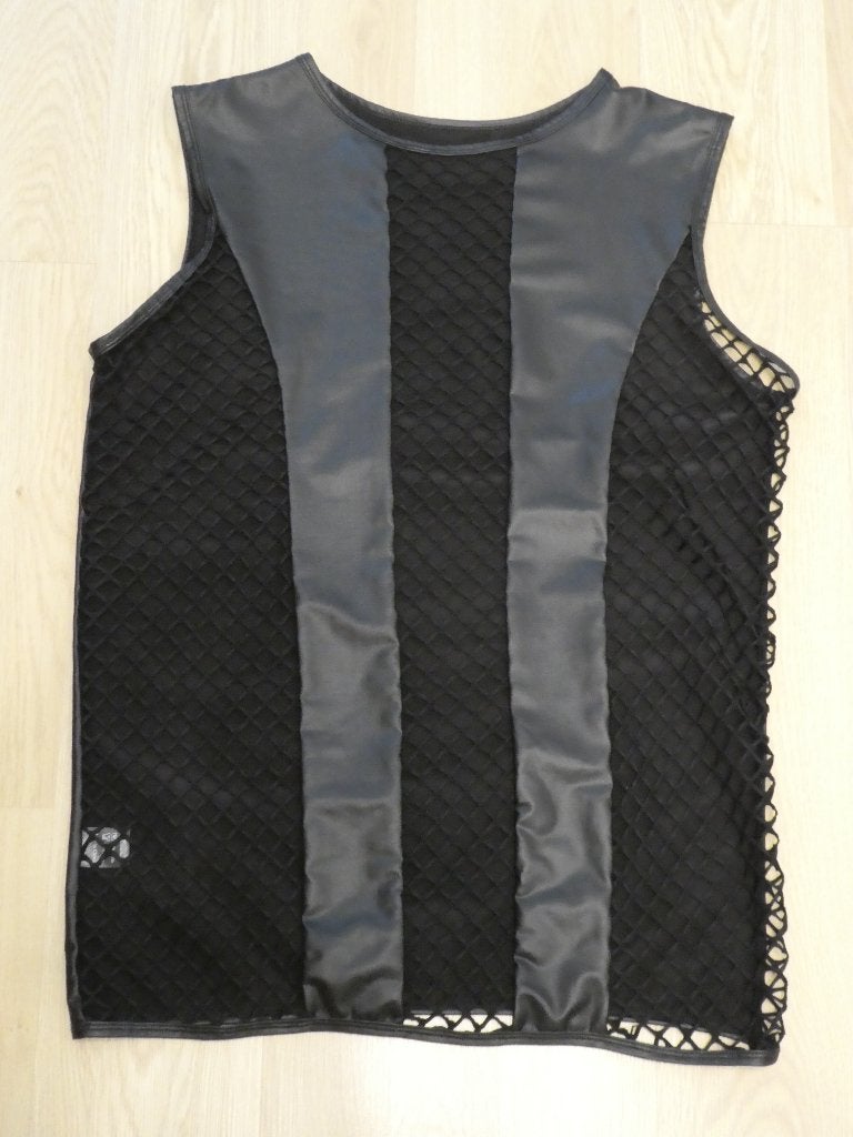 Tank Top Wetlook Zwart Grote Raster, Kleding | Heren, Overhemden, Zo goed als nieuw, Zwart, Ophalen of Verzenden