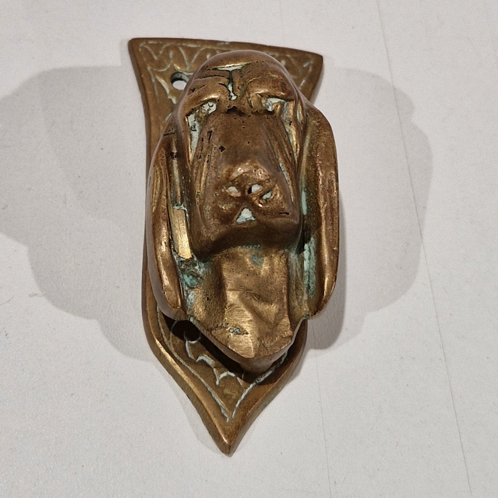 Brons hond deurklopper,  gestempeld BRUGES, Antiek en Kunst, Ophalen of Verzenden, Brons