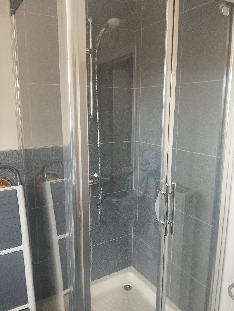 douche 90 x 90 cm op 1.90 cm  met kraan en toebehoren., Bricolage & Construction, Sanitaire, Enlèvement, Utilisé, Chrome, Douche