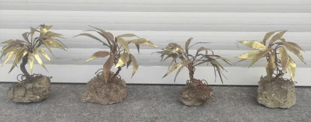 4 arbres en laiton maison jansen, Enlèvement ou Envoi, Sculpture