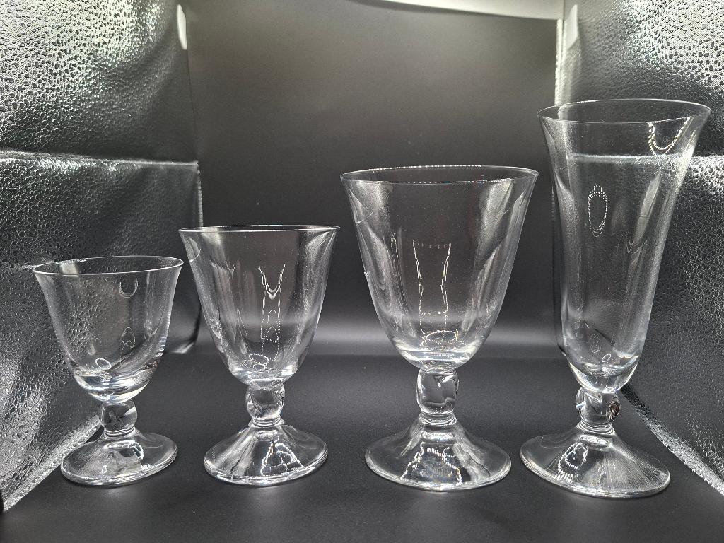 Service 4x6 verres en cristal Daum France. Tous signé, Antiquités & Art, Enlèvement