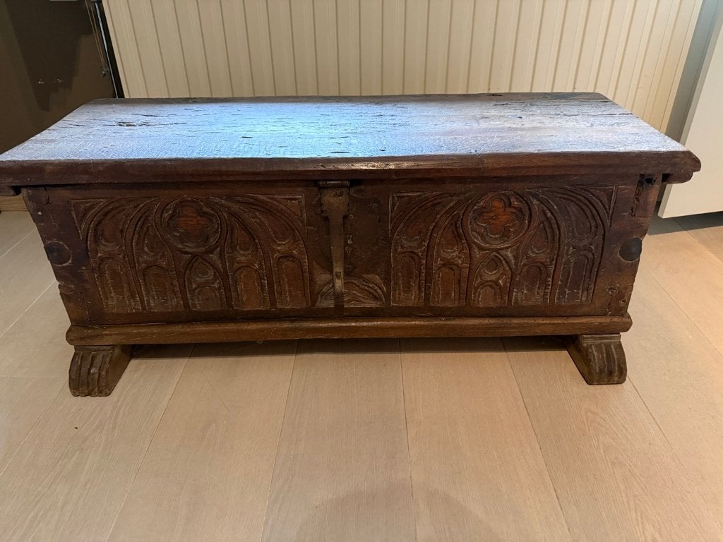 Coffret en bois ancien avec accessoires d'origine, Enlèvement