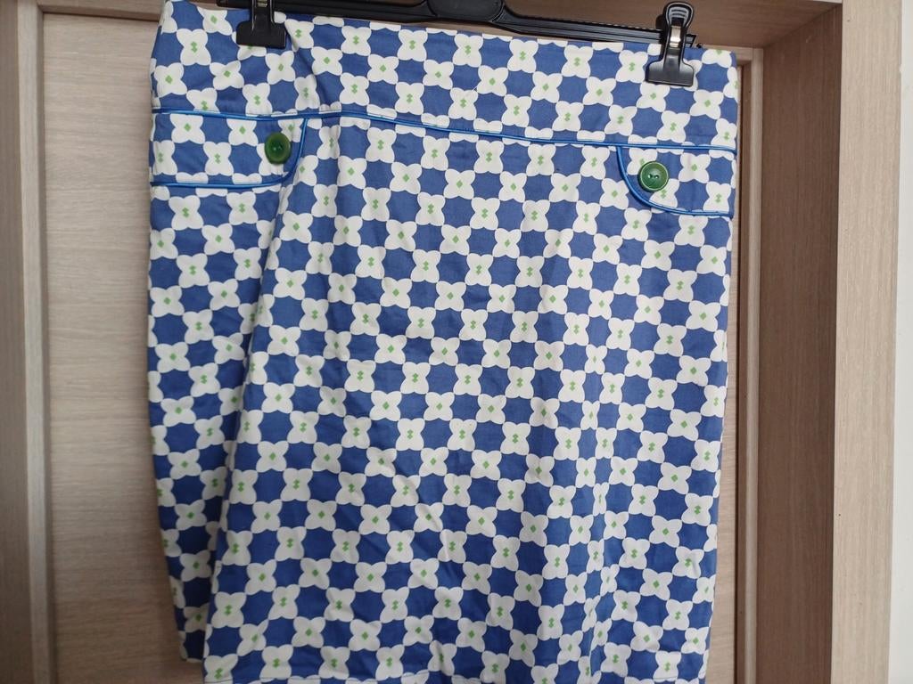 Rokje blauw_wit/groen Tranform Woman Mt 48, Ophalen of Verzenden, Groen