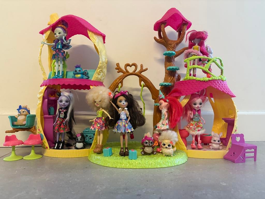 Enchantimals speelhuis panda set, Enlèvement, Utilisé, Maison de poupées