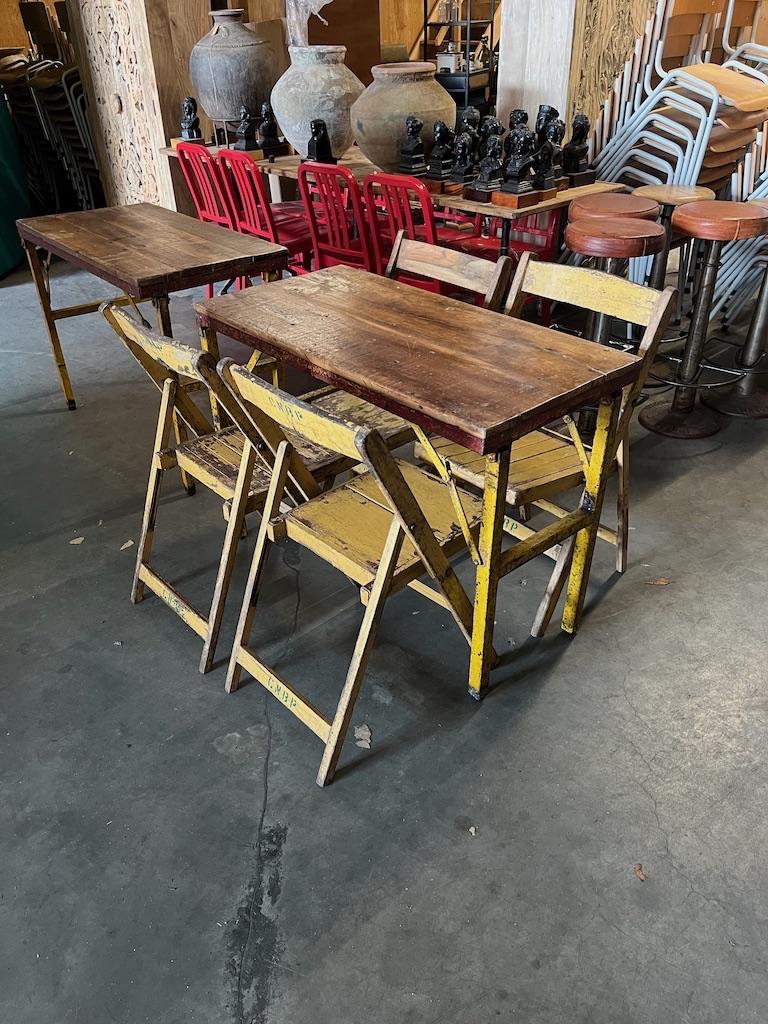 Oude inklapbare Cafe tafels/bistrotafels/eettafels origineel, Huis en Inrichting, Tafels | Eettafels, Gebruikt, 50 tot 100 cm