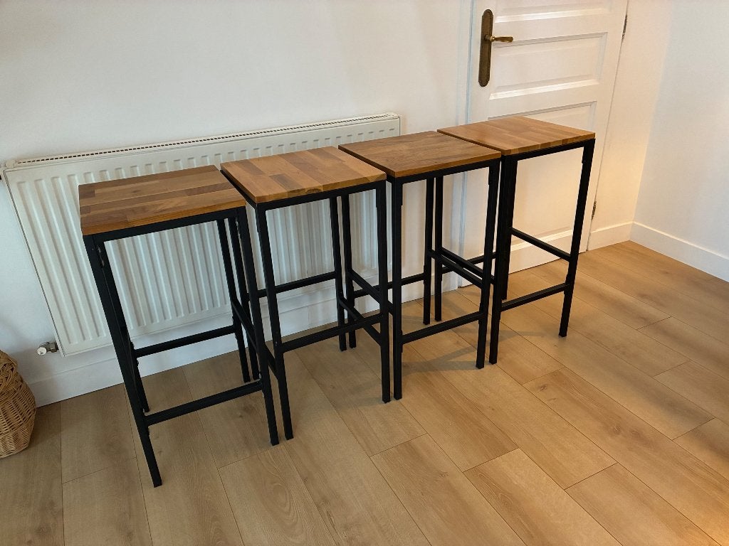 Lot de 4 tabourets 75 cm La Redoute, 4 tabourets, Comme neuf, Enlèvement, Bois