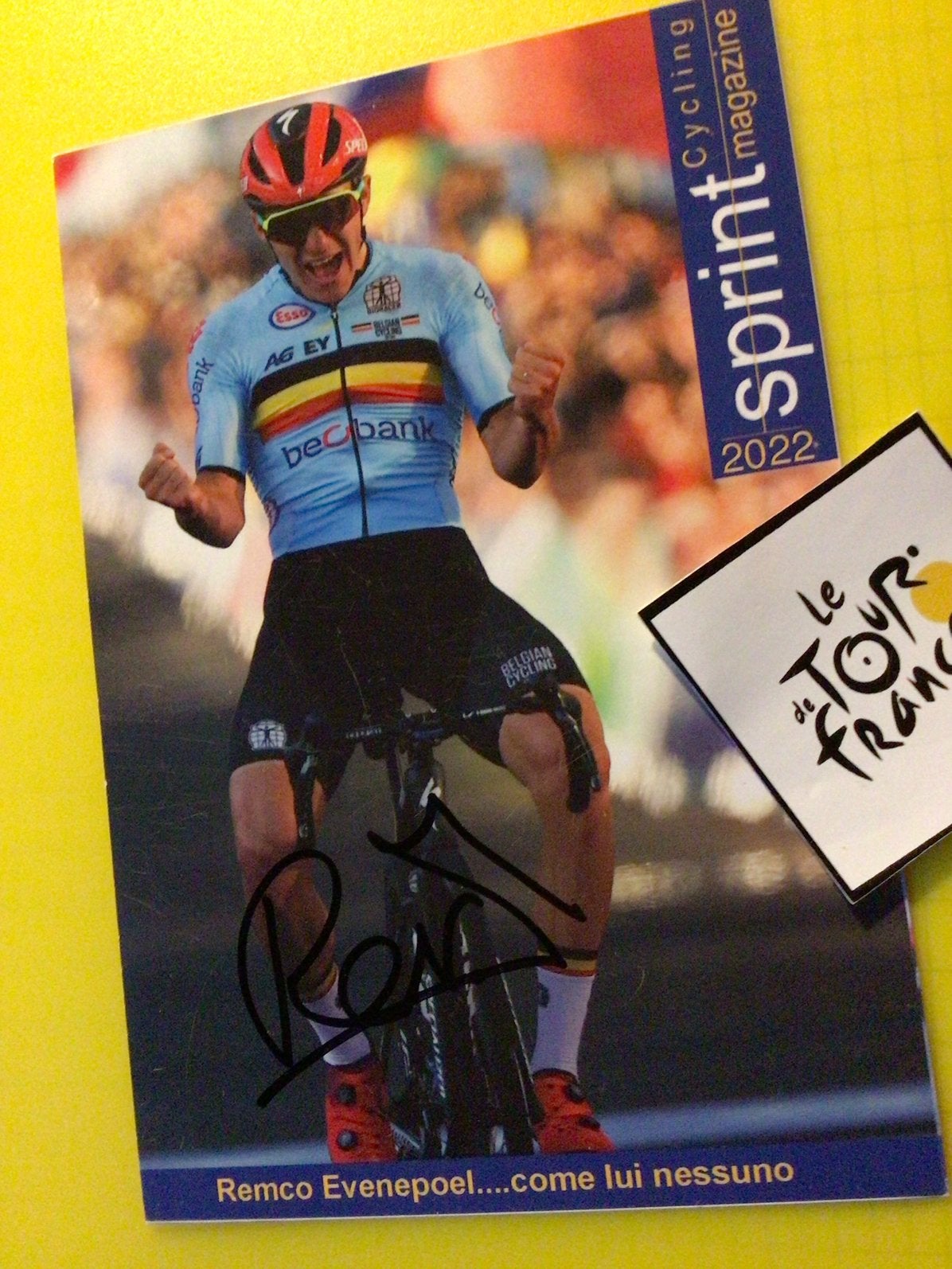 wielerkaart  2022 team wk  remco evenepoel  signe, Envoi, Comme neuf