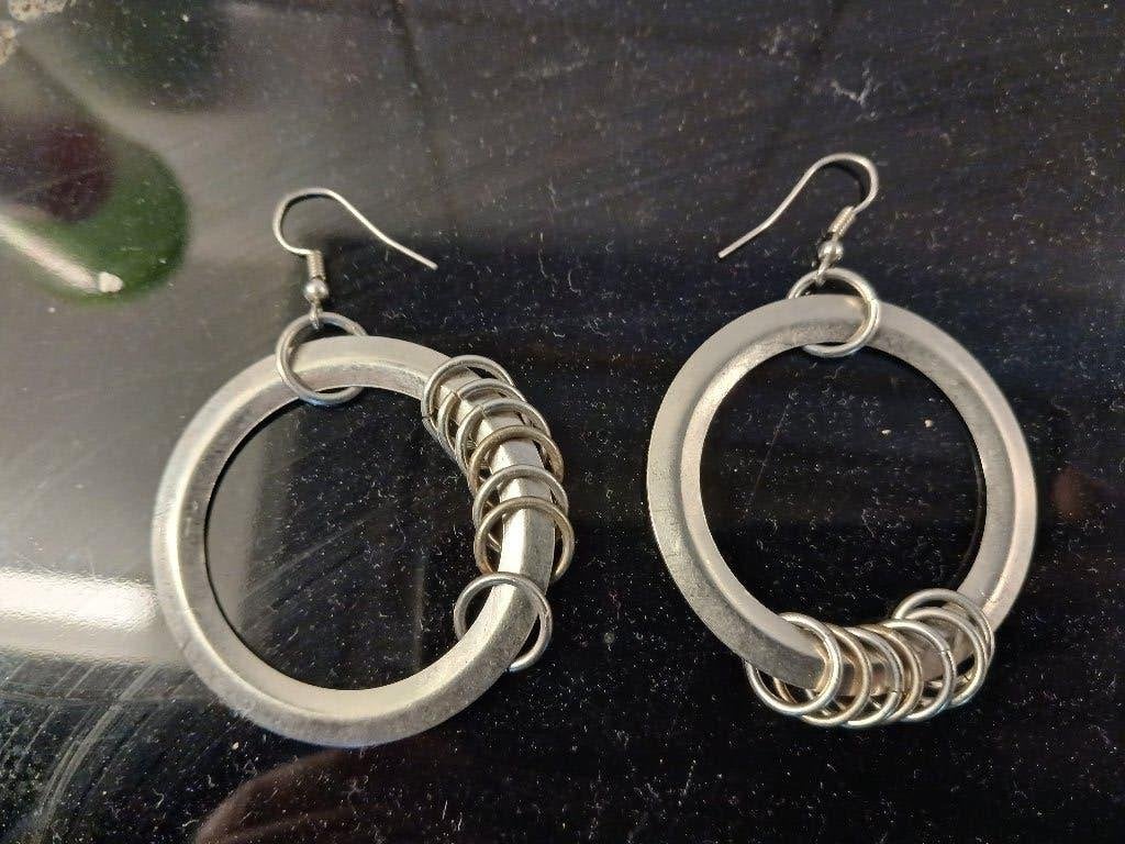 Oorbellen, Handtassen en Accessoires, Verzenden, Gebruikt, Zilver, Hangers