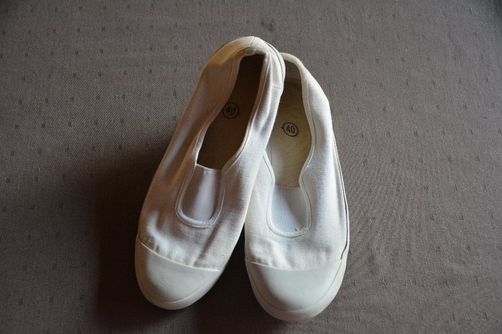 Turnpantoffels, Sports & Fitness, Enlèvement ou Envoi, Utilisé, Blanc, Chaussons de gymnastique