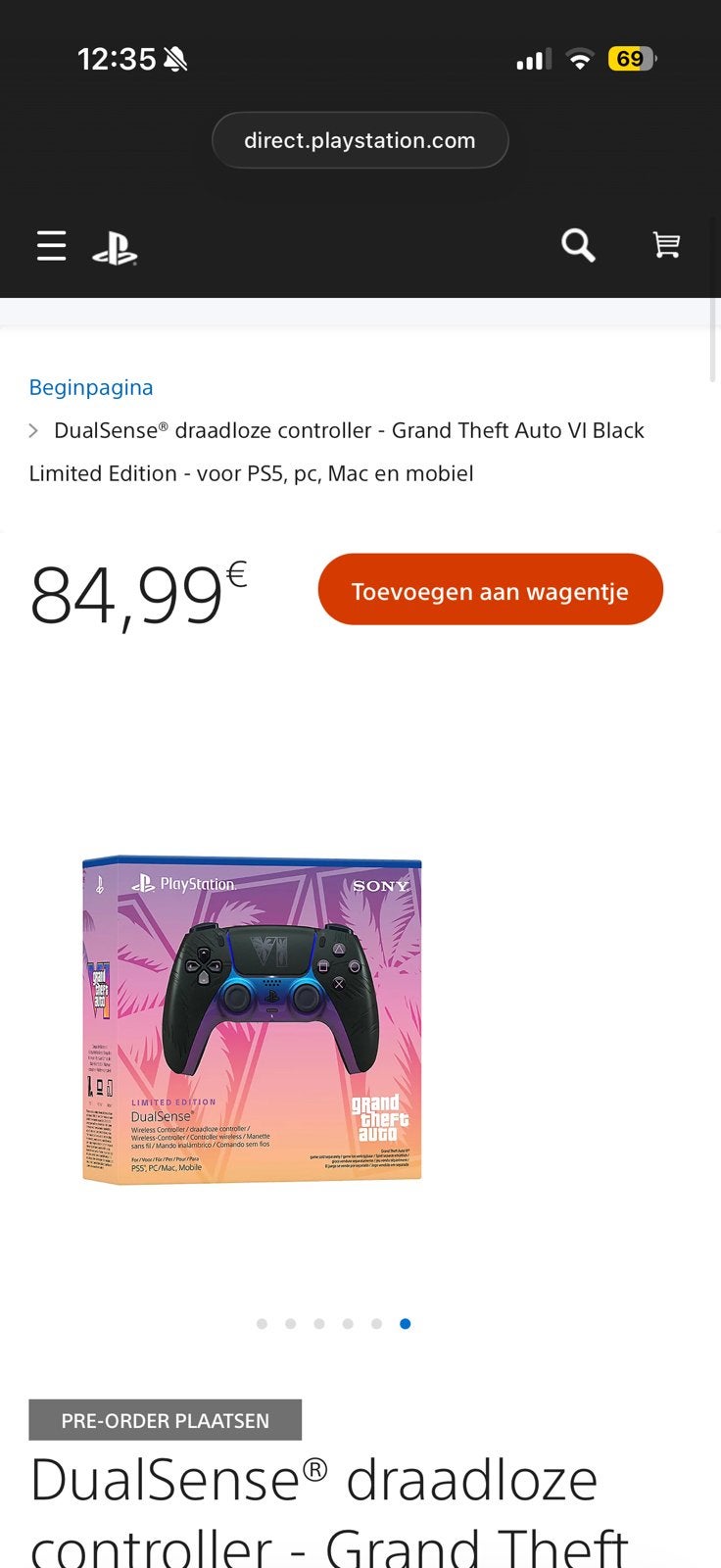Manette GTA 6 EN ÉDITION LIMITÉE NOIRE, Enlèvement ou Envoi, PlayStation 5, Contrôleur, Neuf