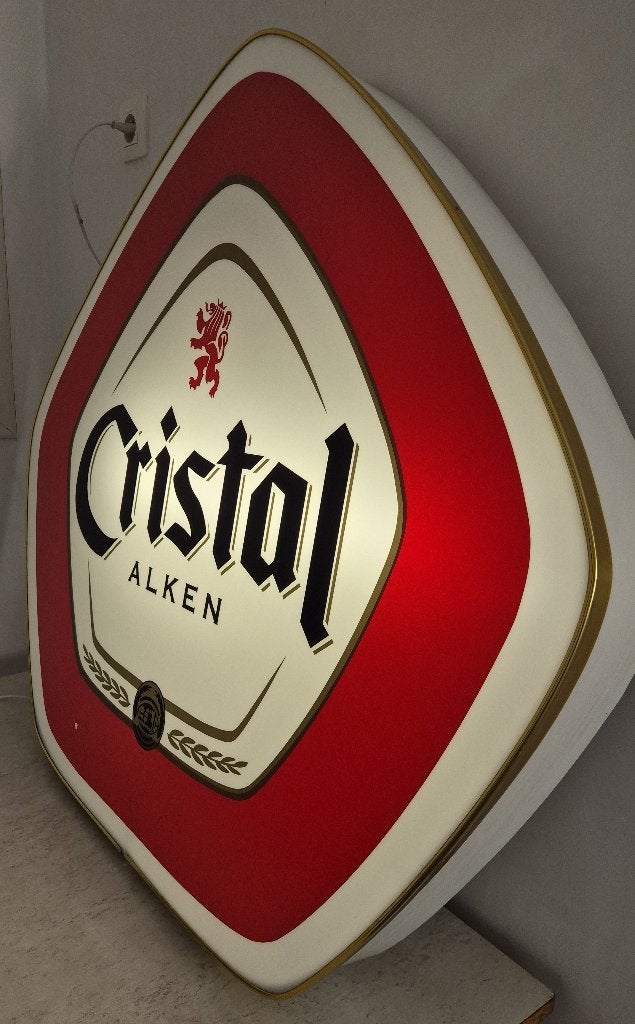 Grote lichtreclame Cristal Alken, Enlèvement, Utilisé, Panneau, Plaque ou Plaquette publicitaire, Autres marques