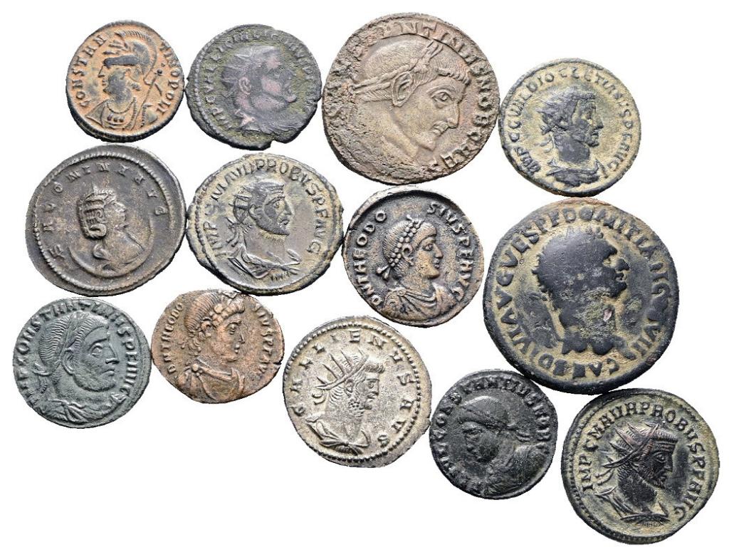13 Romeinse munten: Domitianus, Gallienus, Probus, Theodosiu, Verzenden, Italië, Losse munt